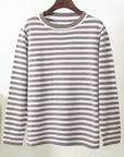 Striped Round Neck Long Sleeve Sweater