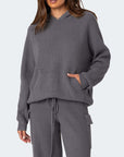 Long Sleeve Hooded Top and Pants Sweater Set