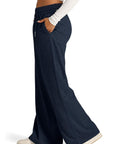 Drawstring Elastic Waist Wide Leg Pants