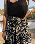 Geometric Elastic Waist Maxi Skirt