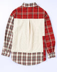 Plaid Patchwork Collared Neck Shacket