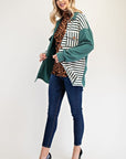 Celeste Full Size Striped Button Up Dropped Shoulder Shacket