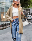 Open Front Dropped Shoulder Longline Cardigan