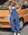 Wide Strap Wide Leg Denim Overalls