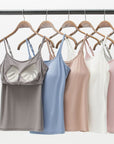 Light Gray Full Size Adjustable Strap Modal Cami with Bra