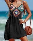 Dark Slate Gray Cutout V-Neck Cover-Up Dress Sentient Beauty Fashions Apparel & Accessories