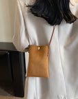 Suede Snap Down Crossbody Bag