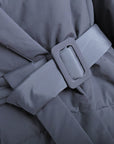 Puffer Long Sleeve Winter Coat with Belt