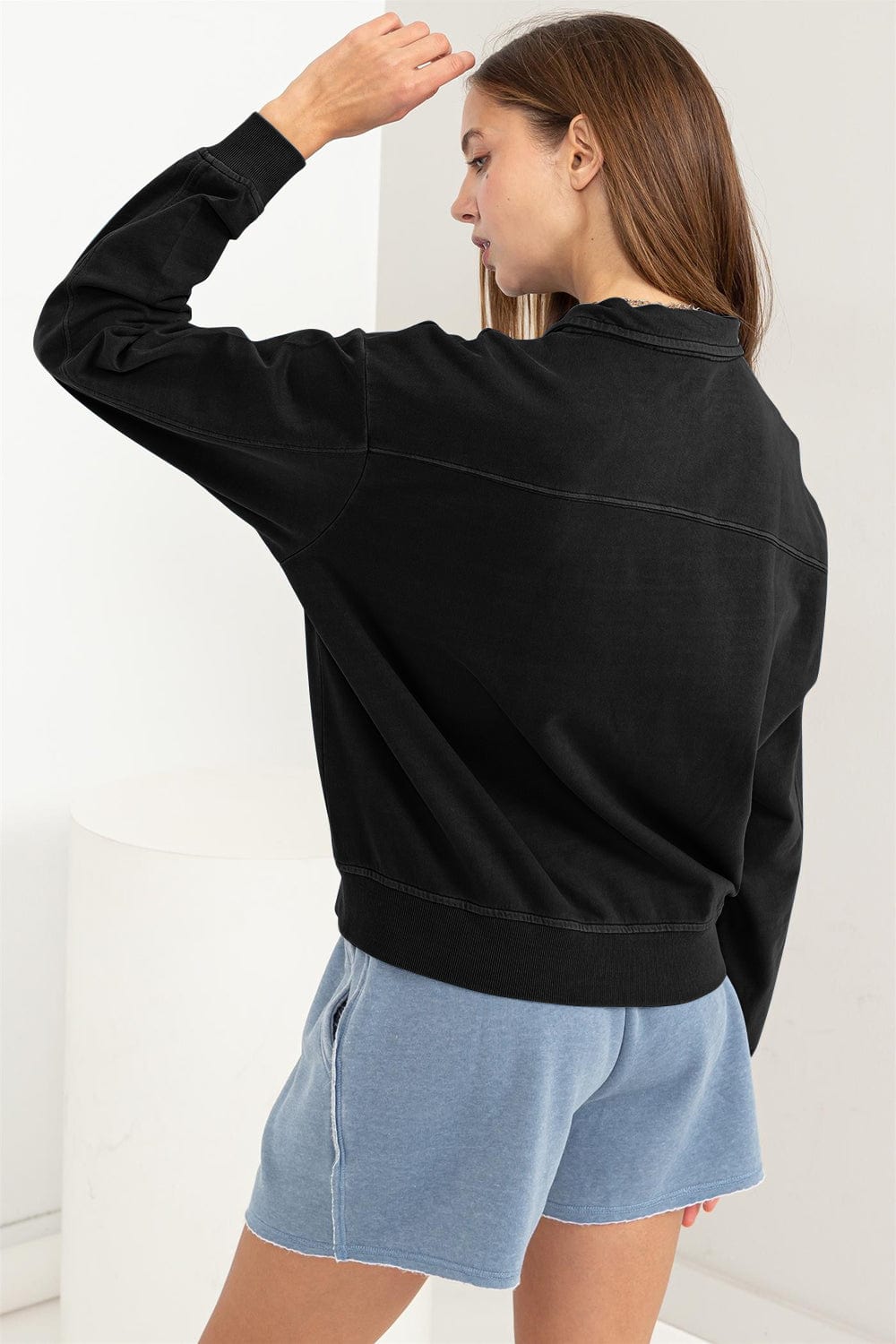 Light Gray HYFVE Half Zip Drop Shoulder Sweatshirt