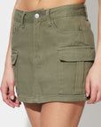 Rosy Brown Pocketed Mini Denim Skirt