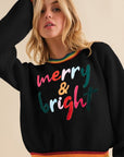 MERRY & BRIGHT Ribbed Round Neck Sweater