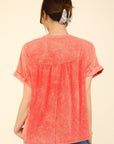 VERY J Nochted Short Sleeve Washed T-Shirt