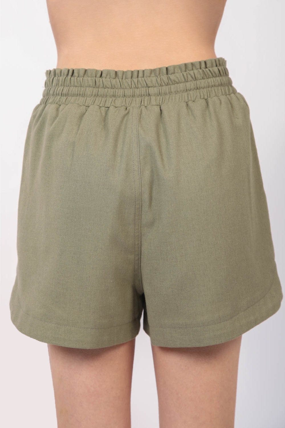 Rosy Brown VERY J Drawstring Elastic Waist Linen Shorts