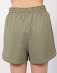 Rosy Brown VERY J Drawstring Elastic Waist Linen Shorts