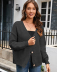 V-Neck Long Sleeve Cardigan