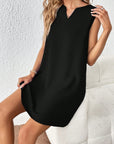 Black Notched Sleeveless Mini Tank Dress Sentient Beauty Fashions Apparel & Accessories