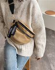 Rosy Brown Double Zip Nylon Crossbody Bag Sentient Beauty Fashions Bag