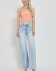 RISEN Full Size Wide Leg V Dipped Front Waist Jeans