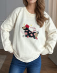 Puppy Round Neck Raglan Sleeve Sweater