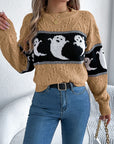 Ghost Round Neck Long Sleeve Sweater