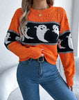 Ghost Round Neck Long Sleeve Sweater