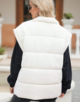 Zip Up Puffer Vest Coat with Pockets