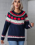 Angel Wings Graphic Round Neck Long Sleeve Sweater