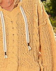 POL Cable Knit Hooded Chenille Sweater