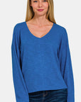 Misty Rose Zenana Dropped Shoulder Long Sleeve T-Shirt