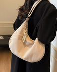 Ribbed Adjustable Strap Shoulder Bag