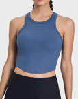 Dark Slate Gray Round Neck Racerback Active Tank