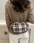 Plaid Adjustable Strap Crossbody Bag