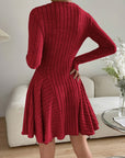 Ribbed Round Neck Long Sleeve Dress