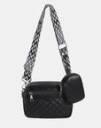 Dark Slate Gray Stitching PU Leather Shoulder Bag Sentient Beauty Fashions bags