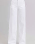 RISEN Full Size Tummy Control Double Button Wide Leg Jeans