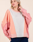 Mittoshop Mineral Wash Color Block Sweatshirt