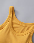 Goldenrod Round Neck Tank with Bra