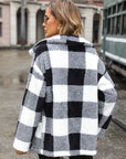 Plaid Collared Neck Button Down Jacket