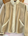 Double Take Snap Down Raglan Sleeve Jacket with Pockets