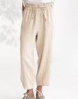 Drawstring Cropped Pants with Pockets