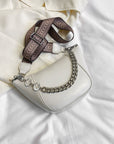 Light Gray PU Leather Chain Trim Crossbody Bag Sentient Beauty Fashions bags
