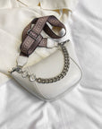 PU Leather Chain Trim Crossbody Bag