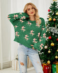 Reindeer Round Neck Long Sleeve Sweater