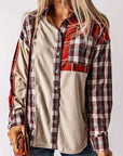 Plaid Patchwork Collared Neck Shacket