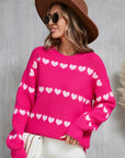 Angel Wings Heart Round Neck Long Sleeve Sweater