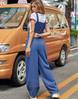 Wide Strap Wide Leg Denim Overalls