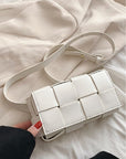 Gray Zenana Vegan Leather Woven Crossbody Bag Sentient Beauty Fashions *Accessories