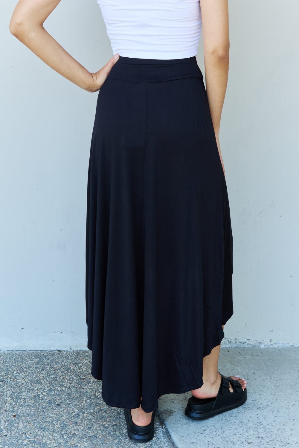 Black Ninexis First Choice High Waisted Flare Maxi Skirt in Black