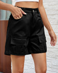 Pocketed High Waist Denim Shorts