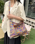 Tan Printed Medium Shoulder Bag